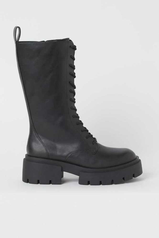 H&M High-profile Stiefel Damen Schwarz | 3156-EFYLS