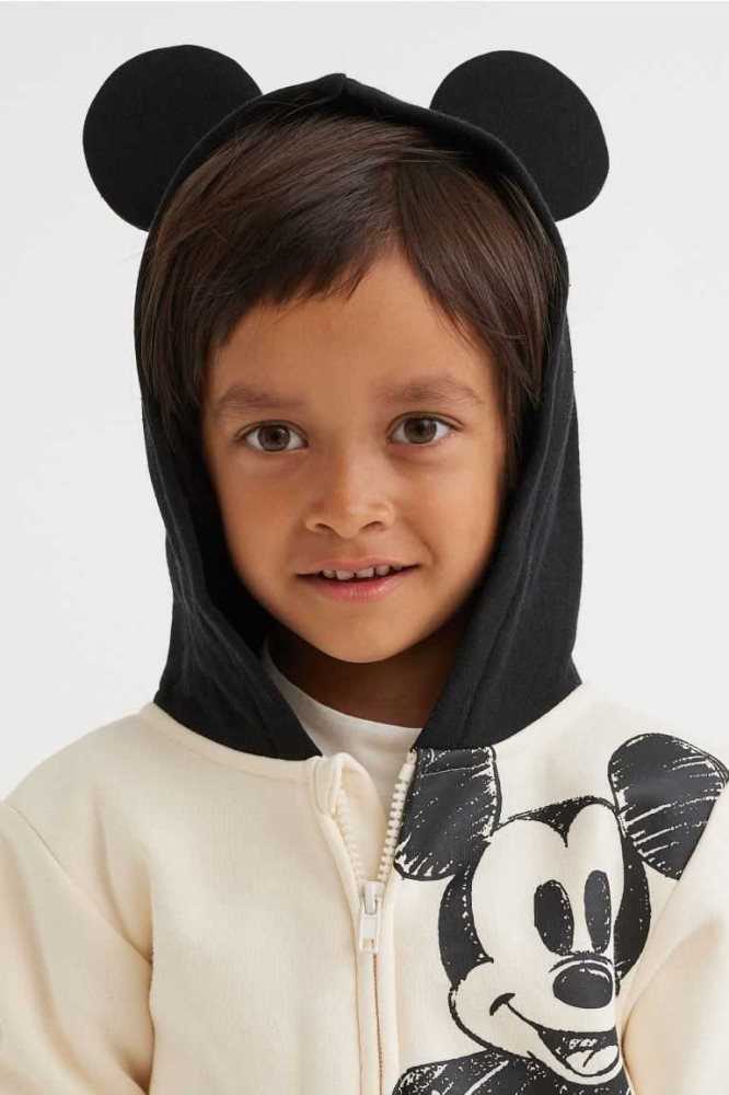 H&M HoodedEar Appliques Jacke Kinder Hellgrün | 9251-SGXOC