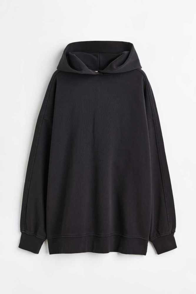 H&M Hoodie Damen Grau | 9217-WNACR