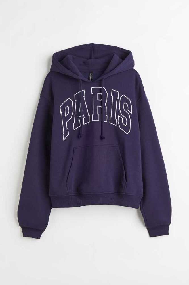 H&M Hoodie Damen Hellblau | 7128-NPACS