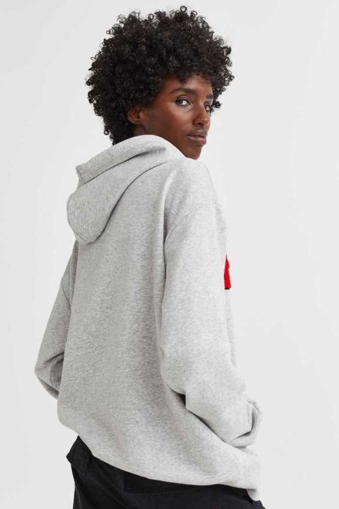 H&M Hoodie Damen Hellrosa | 2375-GMTRI