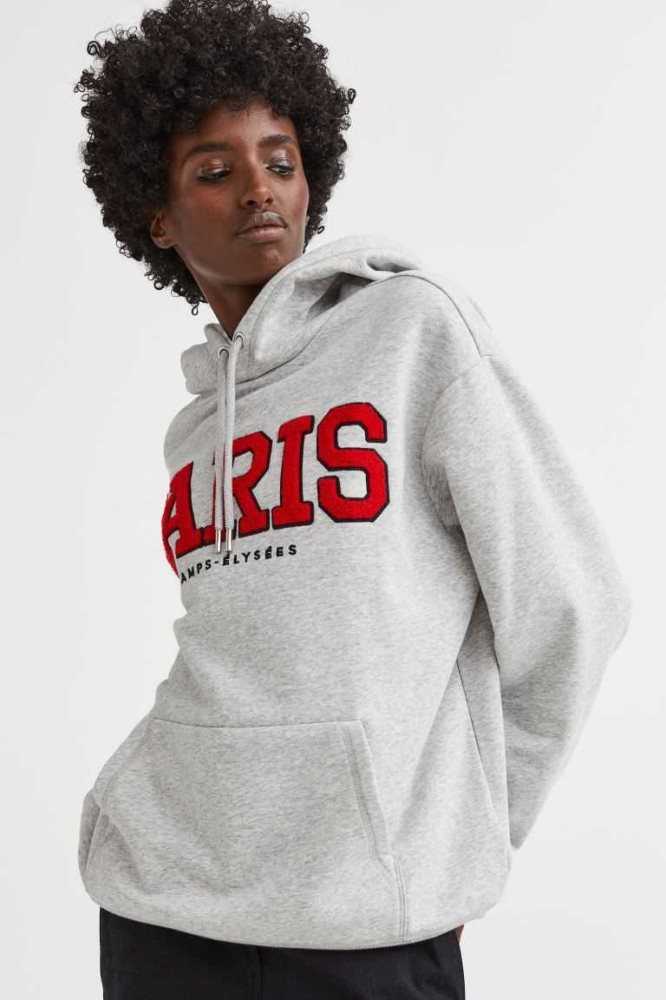 H&M Hoodie Damen Hellrosa | 2375-GMTRI