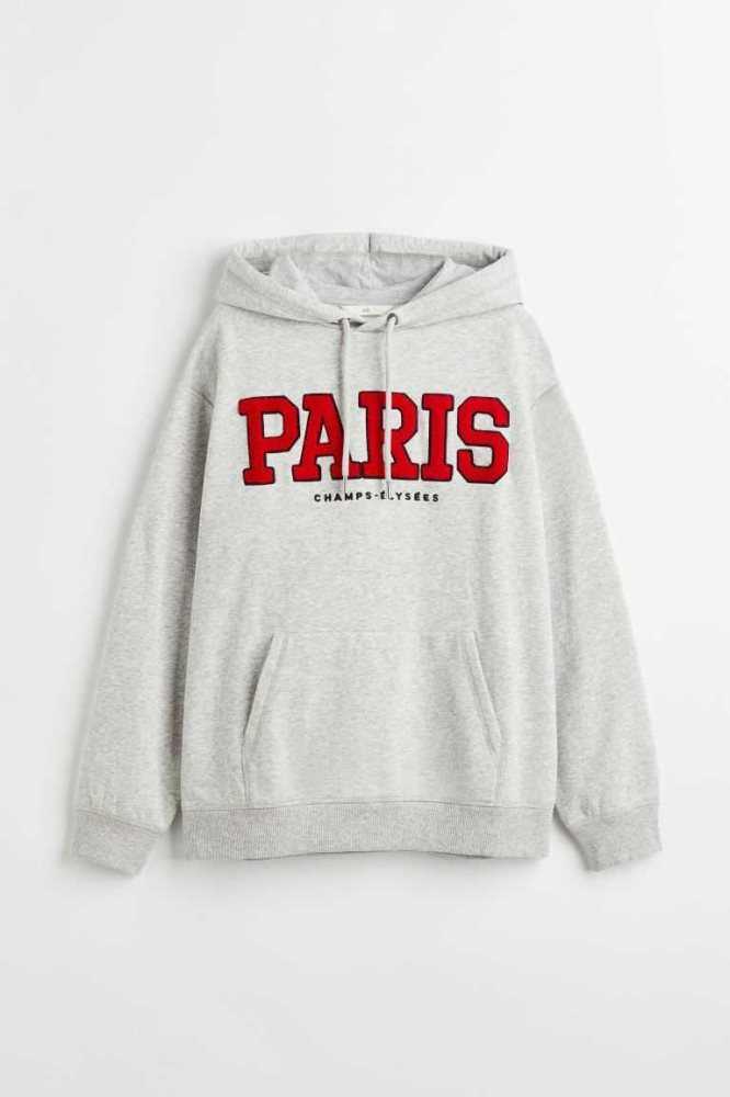 H&M Hoodie Damen Hellrosa | 2375-GMTRI