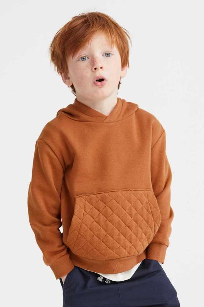 H&M Hoodie Kinder Dunkelgrün | 8574-FALZN