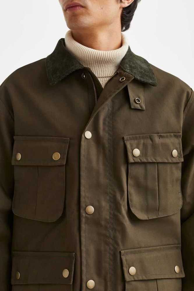 H&M Jacke Herren Dunkelkhaki Grün | 4710-KUVIQ