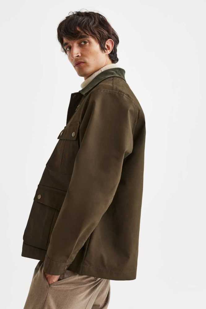 H&M Jacke Herren Dunkelkhaki Grün | 4710-KUVIQ