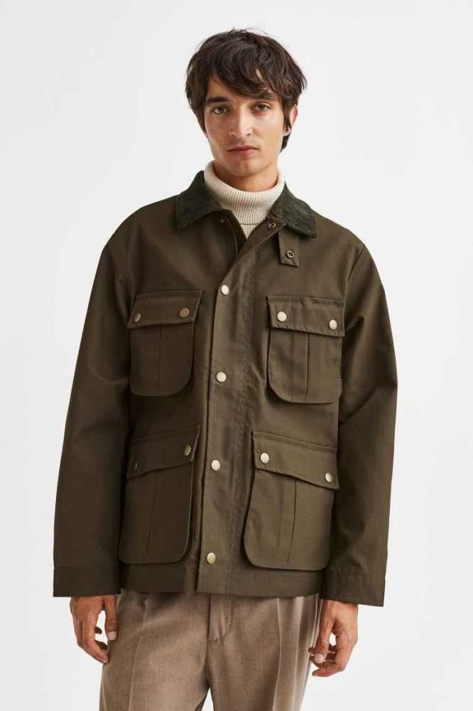 H&M Jacke Herren Dunkelkhaki Grün | 4710-KUVIQ