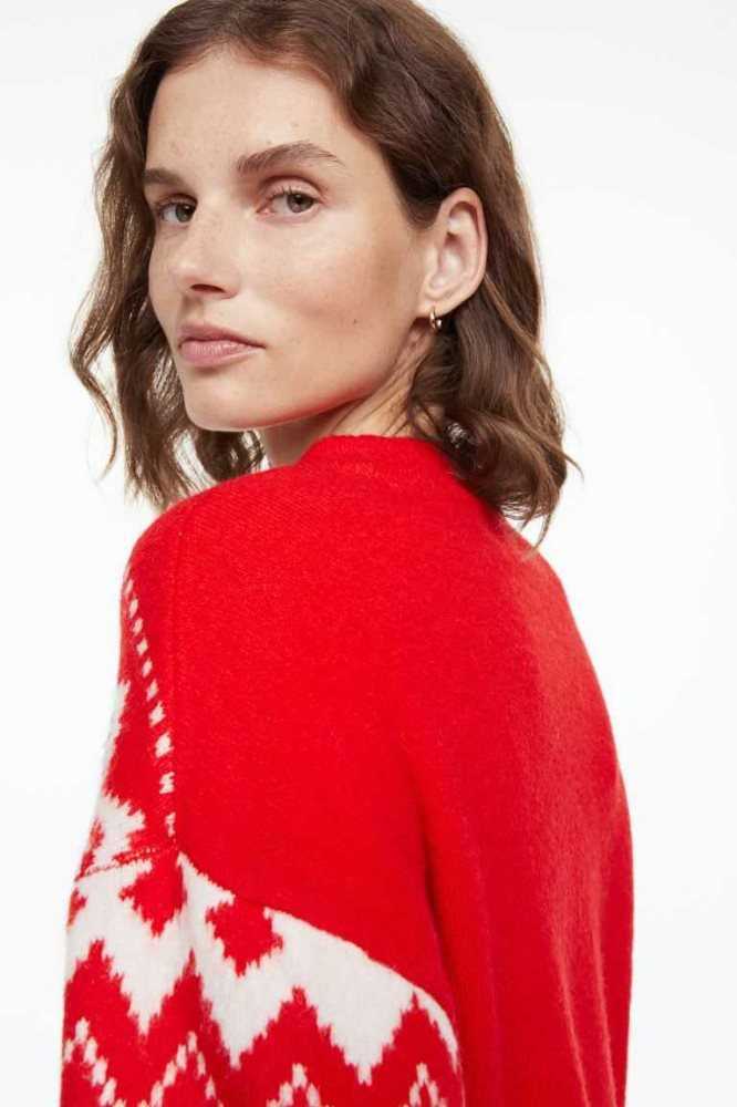 H&M Jacquard-knit Pullover Damen Hellgrau | 9457-NIYEU