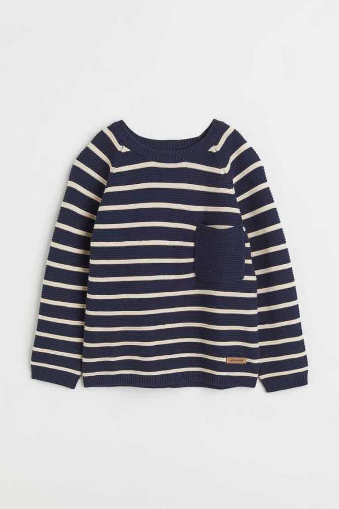 H&M Jacquard-knit Pullover Kinder Hellgrau | 7495-XRGSD