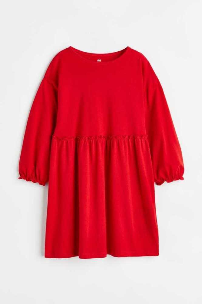 H&M Jersey Kurzes Kleid Kinder Rot | 4725-ZOFHJ