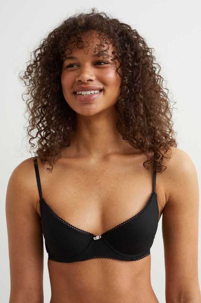 H&M Jersey Push-up Bra Unterwäsche Damen Weiß | 2410-FTIWM