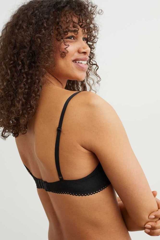 H&M Jersey Push-up Bra Unterwäsche Damen Weiß | 2410-FTIWM