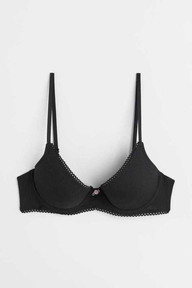 H&M Jersey Push-up Bra Unterwäsche Damen Weiß | 2410-FTIWM