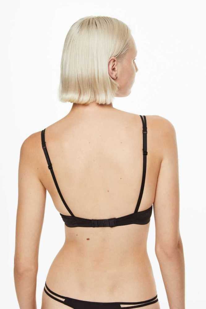 H&M Jersey Push-up Bra Unterwäsche Damen Schwarz | 4083-TLIHX