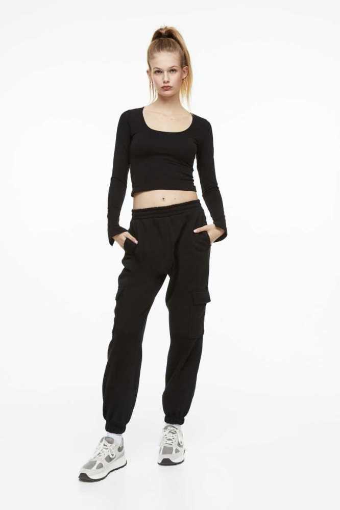 H&M Joggers Hose Damen Hellgrau | 8456-ZBTMR