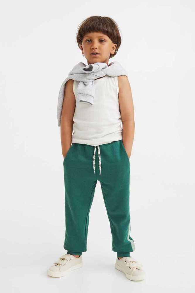 H&M Jogginghose Kinder Dunkelgrün | 6210-HPZOY