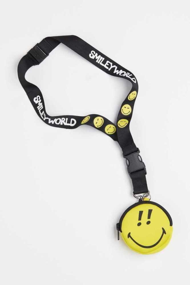 H&M Key Lanyard and Pouch Sportbekleidung Kinder Schwarz | 6308-AWLNS