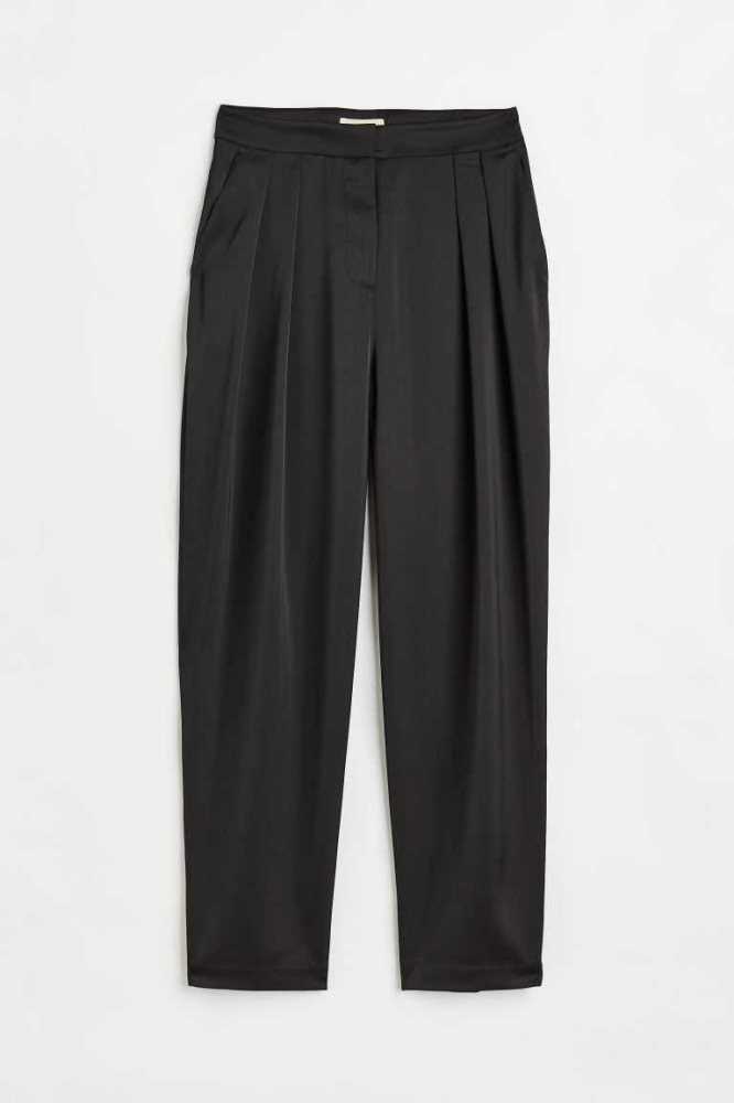 H&M Kleider Hose Damen Schwarz | 1802-HKEVY