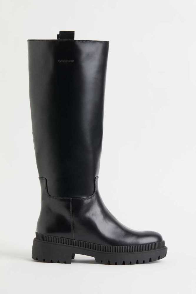 H&M Knee-high Stiefel Damen Grau Braun | 6735-GYIVR