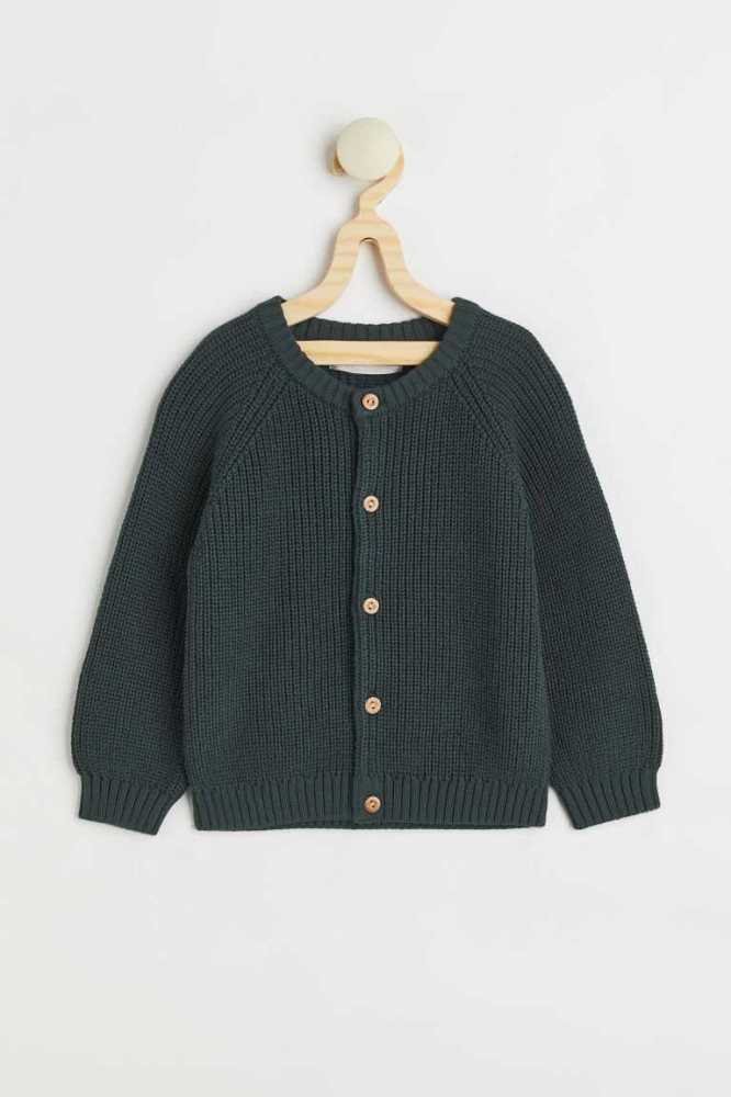 H&M Knit Baumwoll Strickjacke Kinder Senfgelb Gelb | 1286-XRJQN