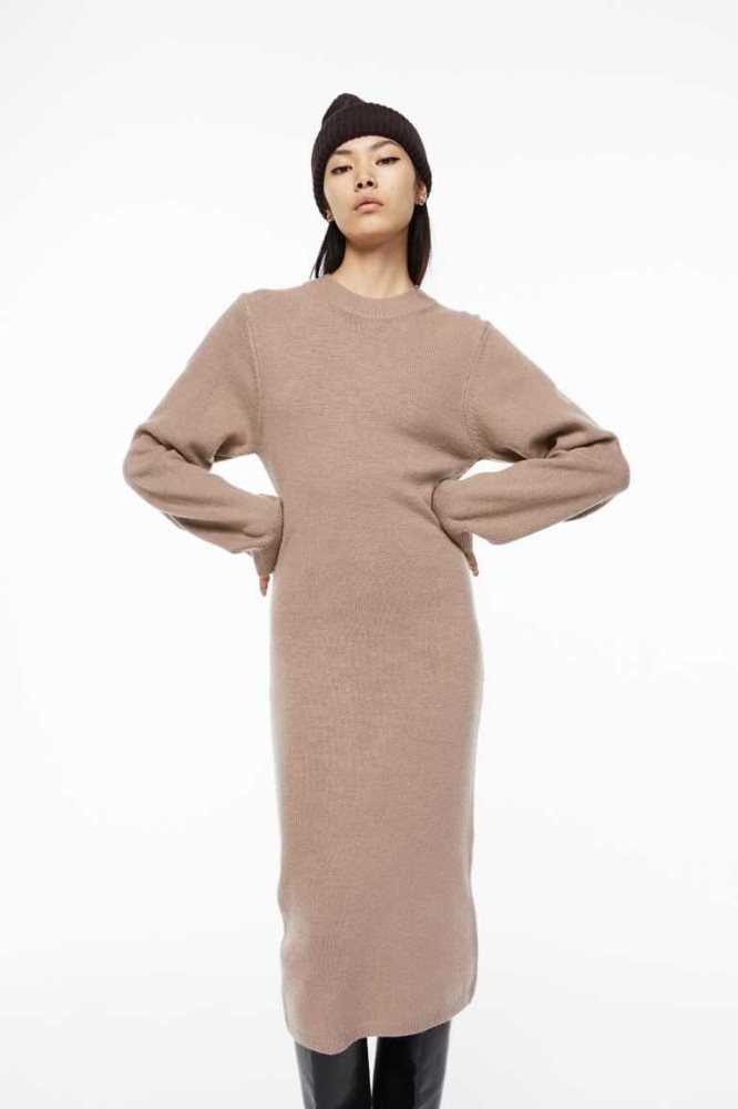 H&M Knit Bodycon Kleider Damen Dunkelgrau | 4621-HIUKP