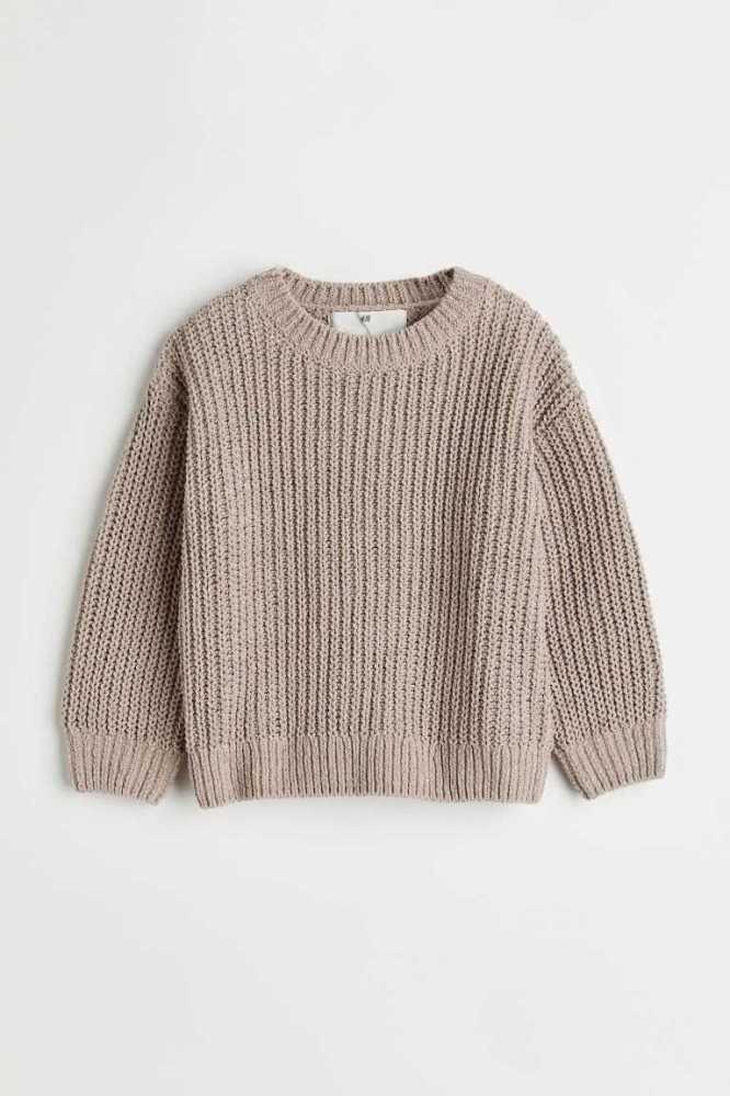 H&M Knit Chenille Pullover Kinder Grün | 9214-CTSBA