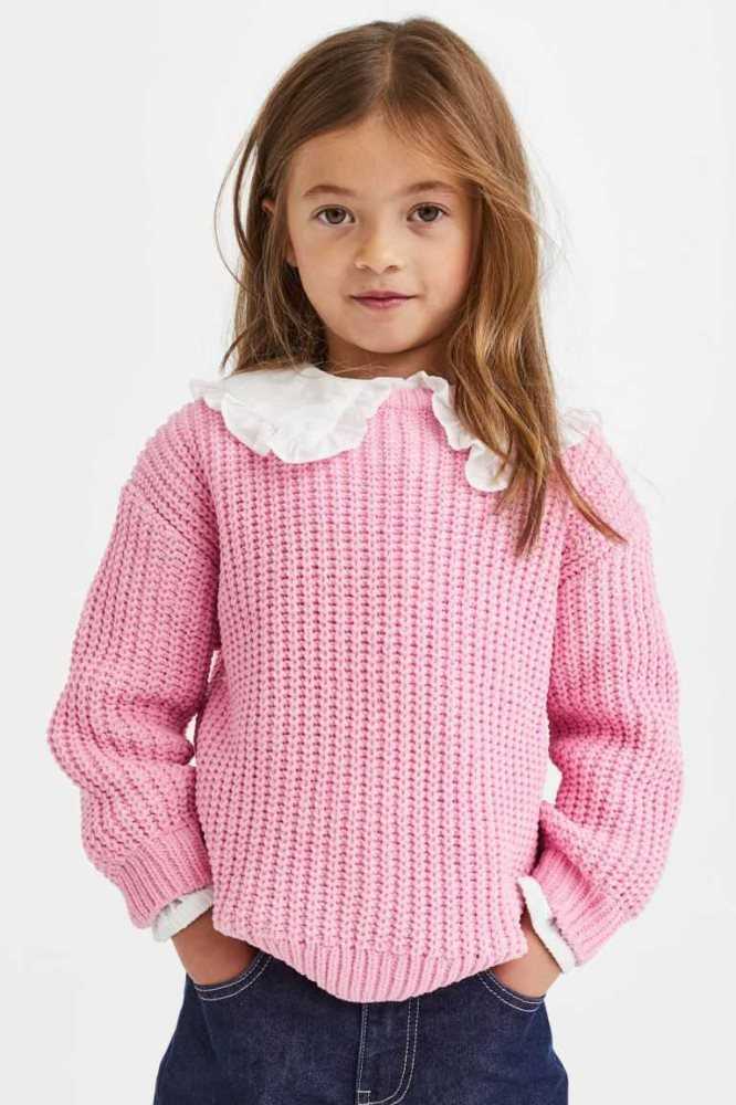 H&M Knit Chenille Pullover Kinder Grün | 9214-CTSBA