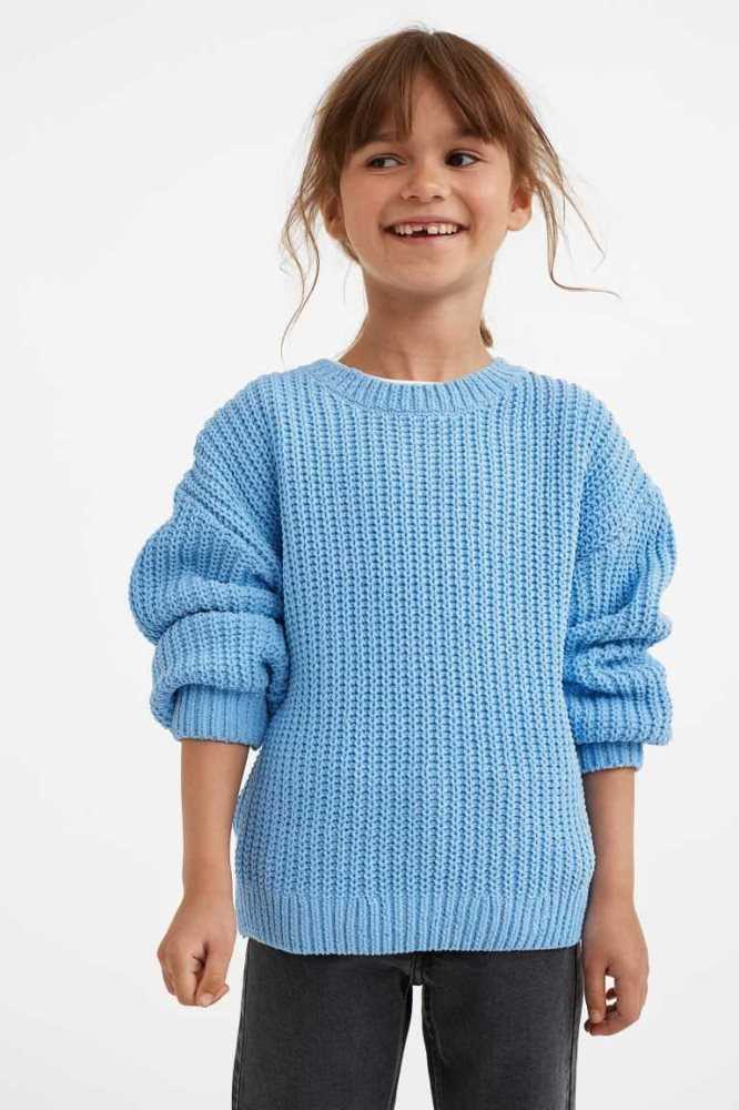 H&M Knit Chenille Pullover Kinder Hellrosa | 4637-QZPJD