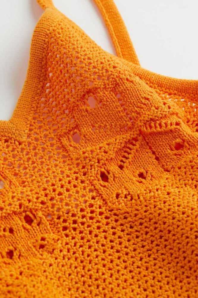 H&M Knit Crop Oberteile Damen Orange Gelb | 2710-AZREB