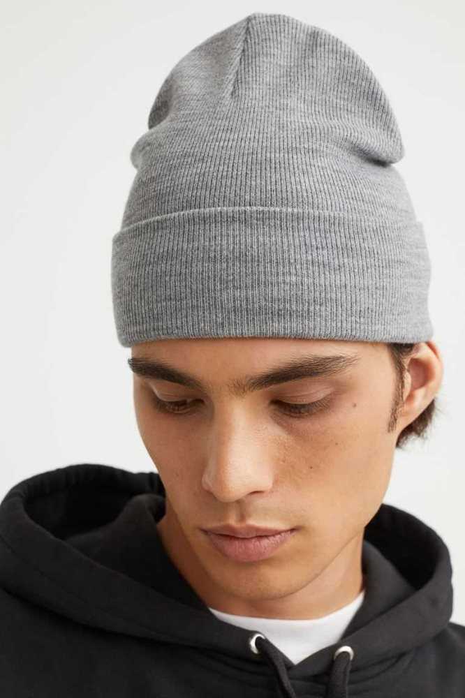 H&M Knit Hüte Herren Schwarz | 8637-DGKYF