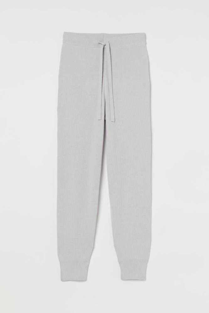 H&M Knit Joggers Loungewear Damen Dunkelgrau Braun | 5761-DNQER