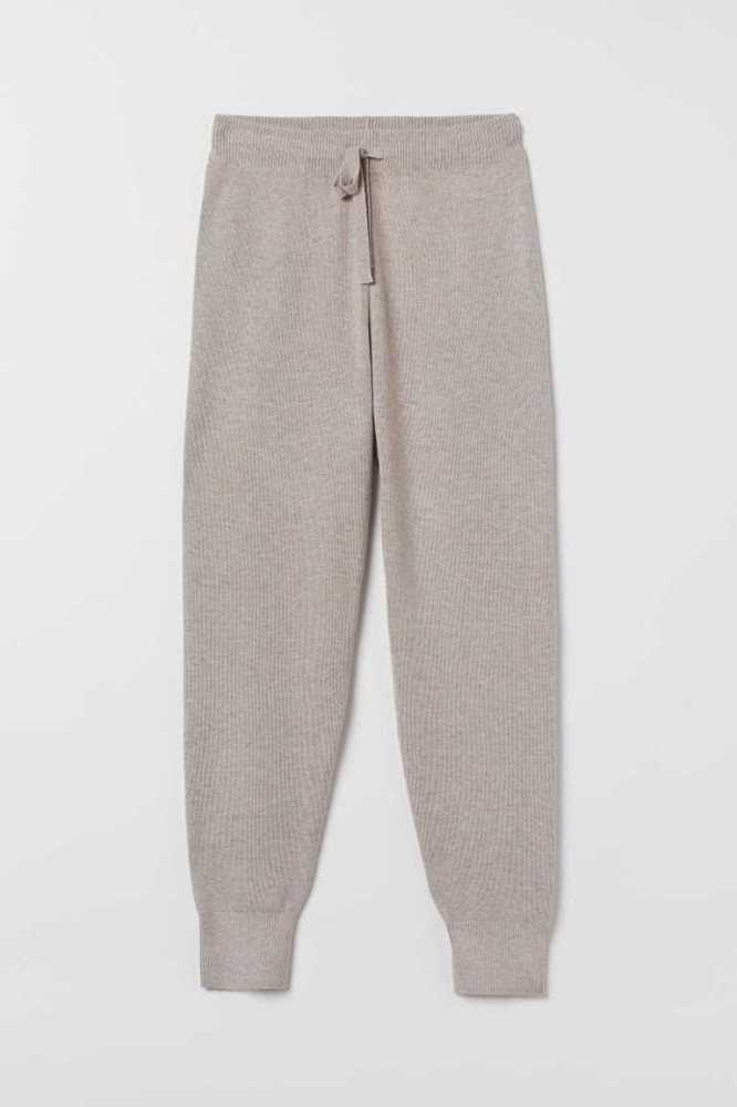 H&M Knit Joggers Loungewear Damen Dunkelgrau Braun | 5761-DNQER