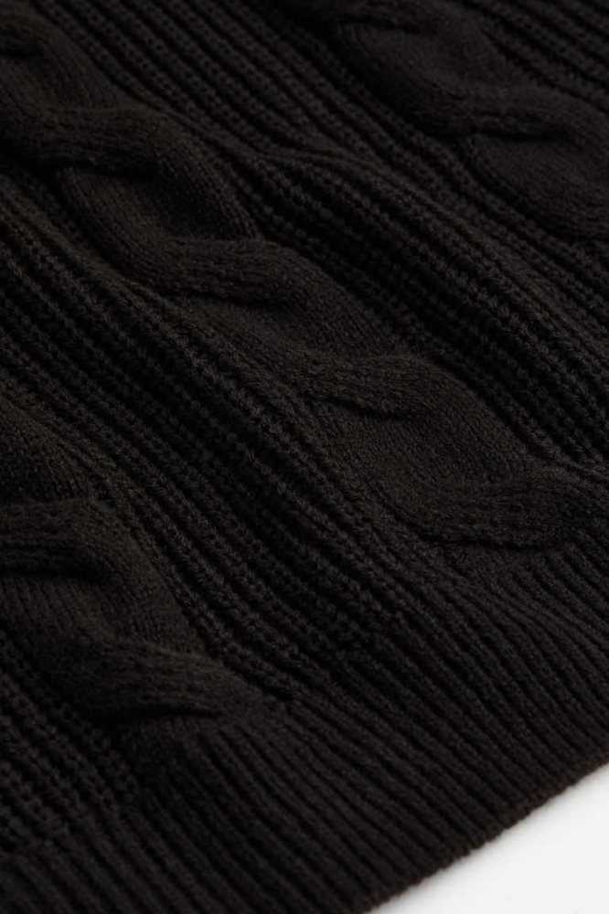 H&M Knit Kleider Damen Schwarz | 1798-IRFGS