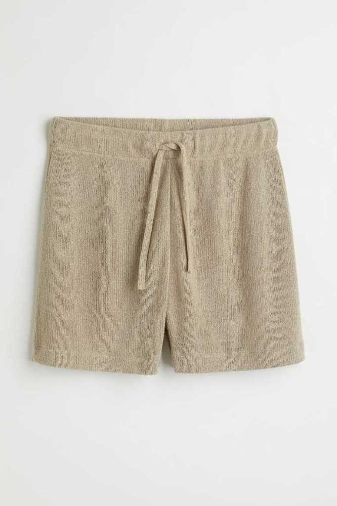 H&M Knit Kurze Hose Damen Hellgrün Beige | 3574-PBKJZ