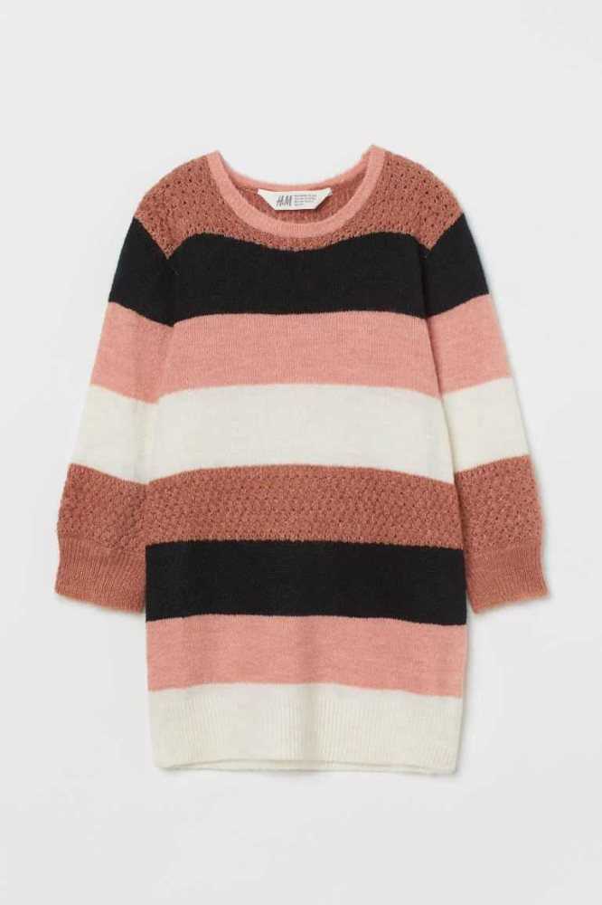 H&M Knit Kurzes Kleid Kinder Dunkelgrau | 4271-XYFBN