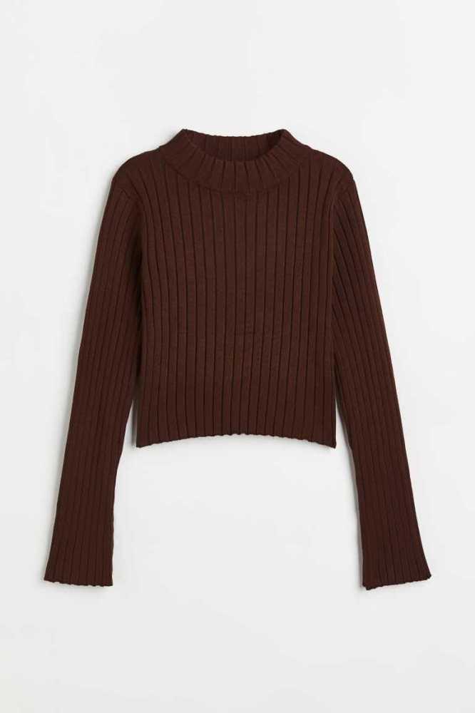 H&M Knit Oberteile Kinder Dunkelbraun | 1529-FHCET