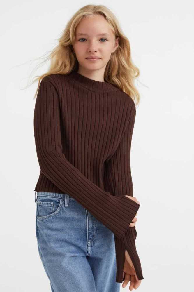 H&M Knit Oberteile Kinder Dunkelbraun | 1529-FHCET