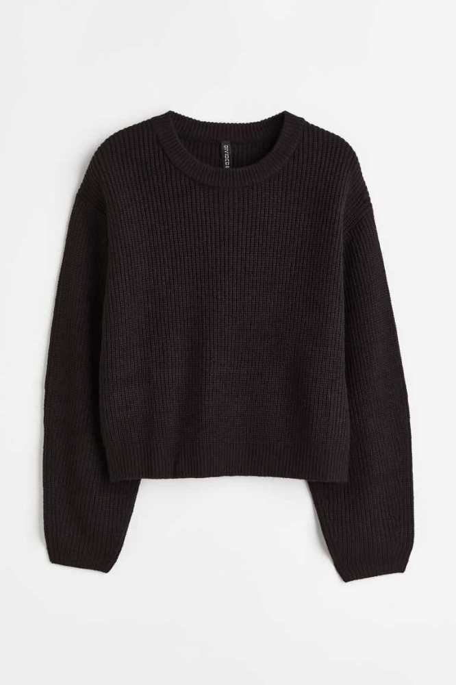 H&M Knit Pullover Damen Grau Braun | 4702-NXAML