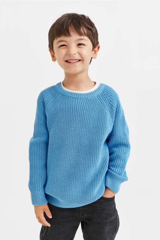 H&M Knit Pullover Kinder Tiefesblau | 4961-JKTAF