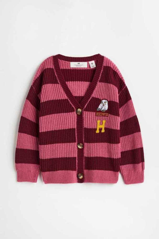 H&M Knit Strickjacke Kinder Dunkelrot | 1384-KOWHQ