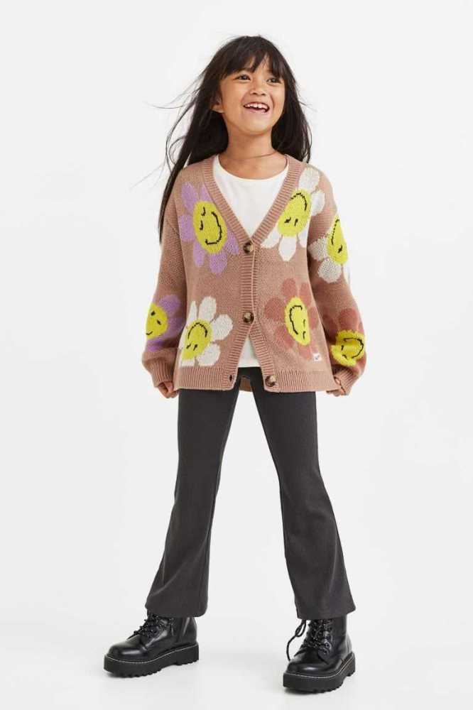 H&M Knit Strickjacke Kinder Dunkelrot | 1384-KOWHQ