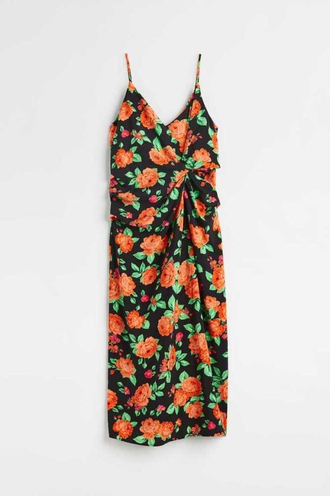 H&M Knot-detail Kleider Damen Orange | 5427-KAUGW