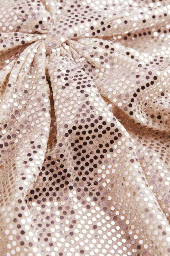 H&M Knot-detail Sequined Kleider Damen Beige Silber | 5289-AQUYD