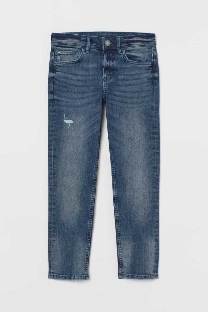 H&M Kompfort Slim Fit Jeans Kinder Blau | 5406-ZYFPT