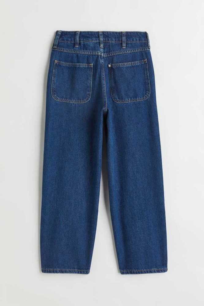 H&M Kompfort Stretch Baggy Fit Jeans Kinder Dunkelblau | 8245-JTCRO