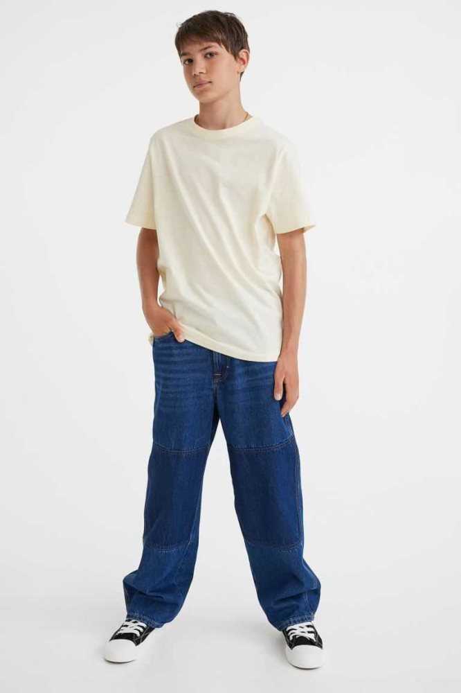 H&M Kompfort Stretch Baggy Fit Jeans Kinder Dunkelblau | 8245-JTCRO