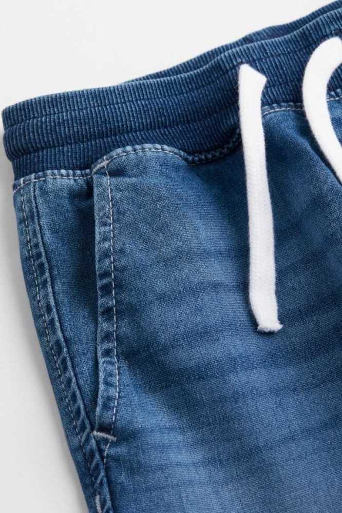 H&M Kompfort Stretch Denim Jogginghose Kinder Blau | 0845-EHCQI