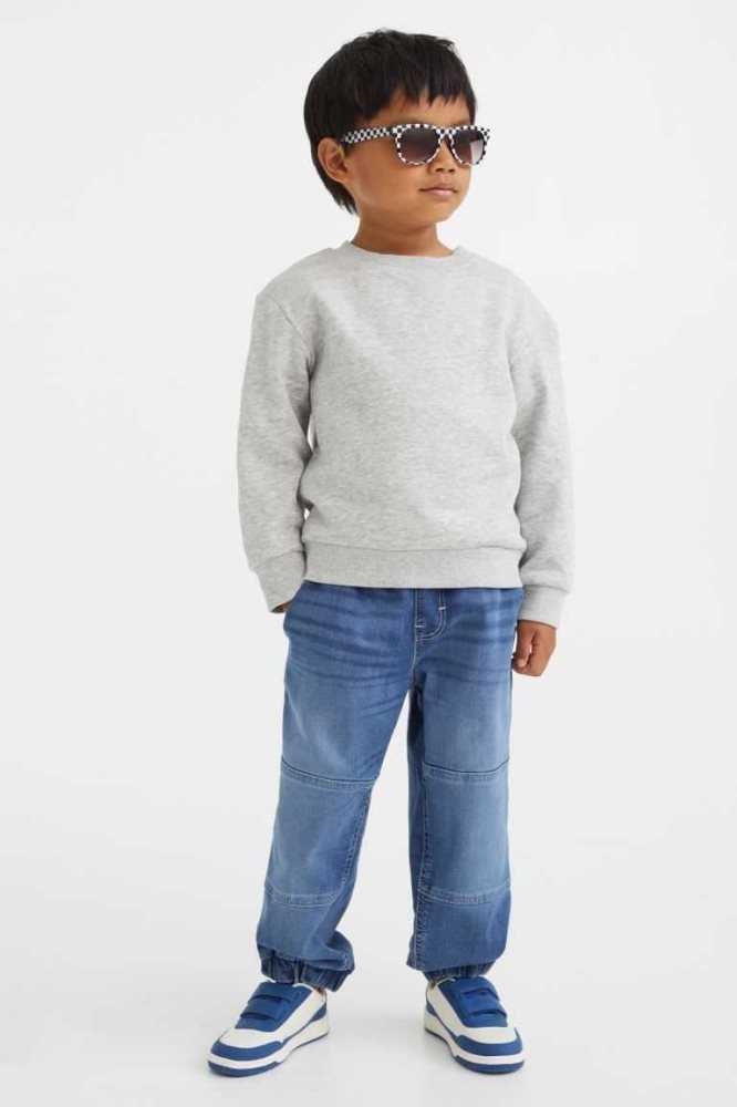 H&M Kompfort Stretch Denim Jogginghose Kinder Grau | 2798-EZTVS