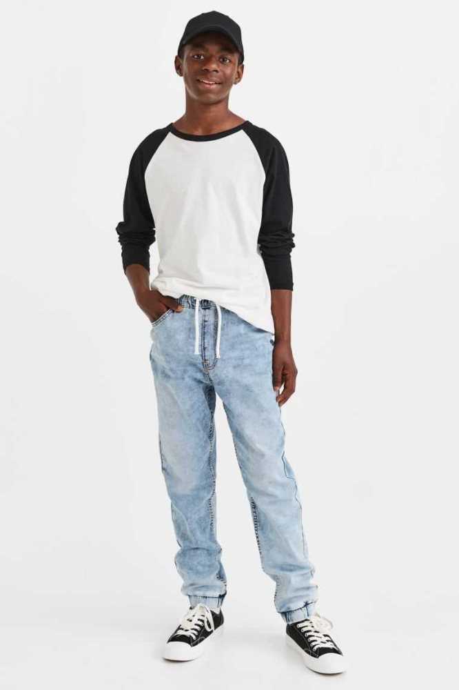 H&M Kompfort Stretch Denim Jogginghose Kinder Dunkelblau | 7541-RLXZE