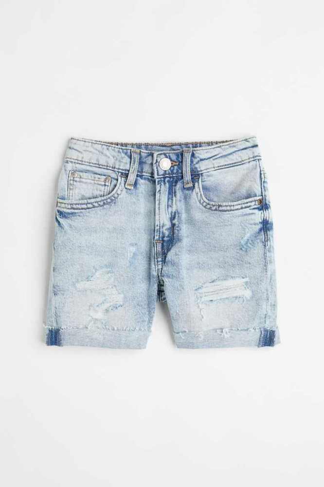 H&M Kompfort Stretch Denim Kurze Hose Kinder Blau | 9631-YHIZM